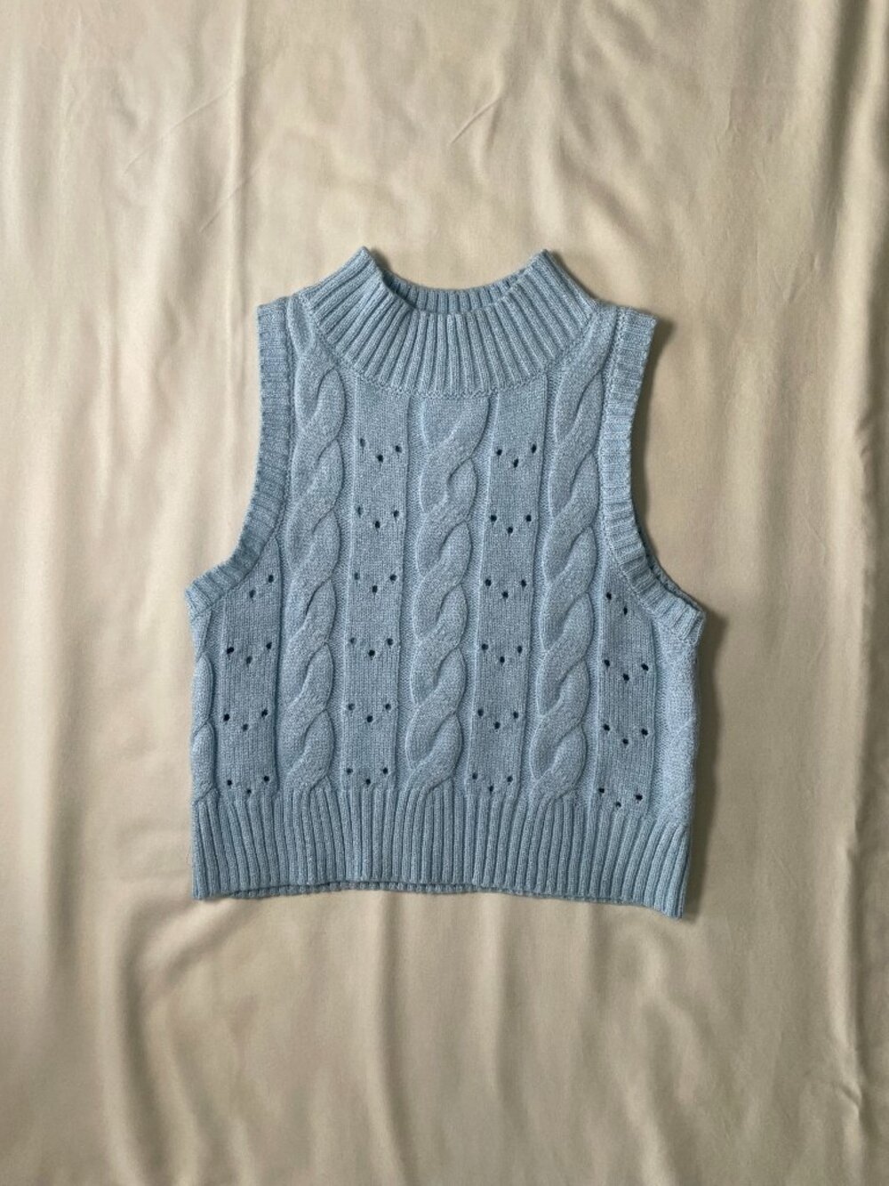 Storia Light Blue Cropped Sweater Vest